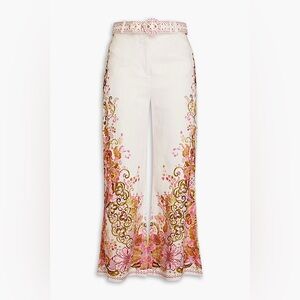 ZIMMERMANN LAUREL linen Belted CROPPED FLARE dress PANTS 0 usa 2-4